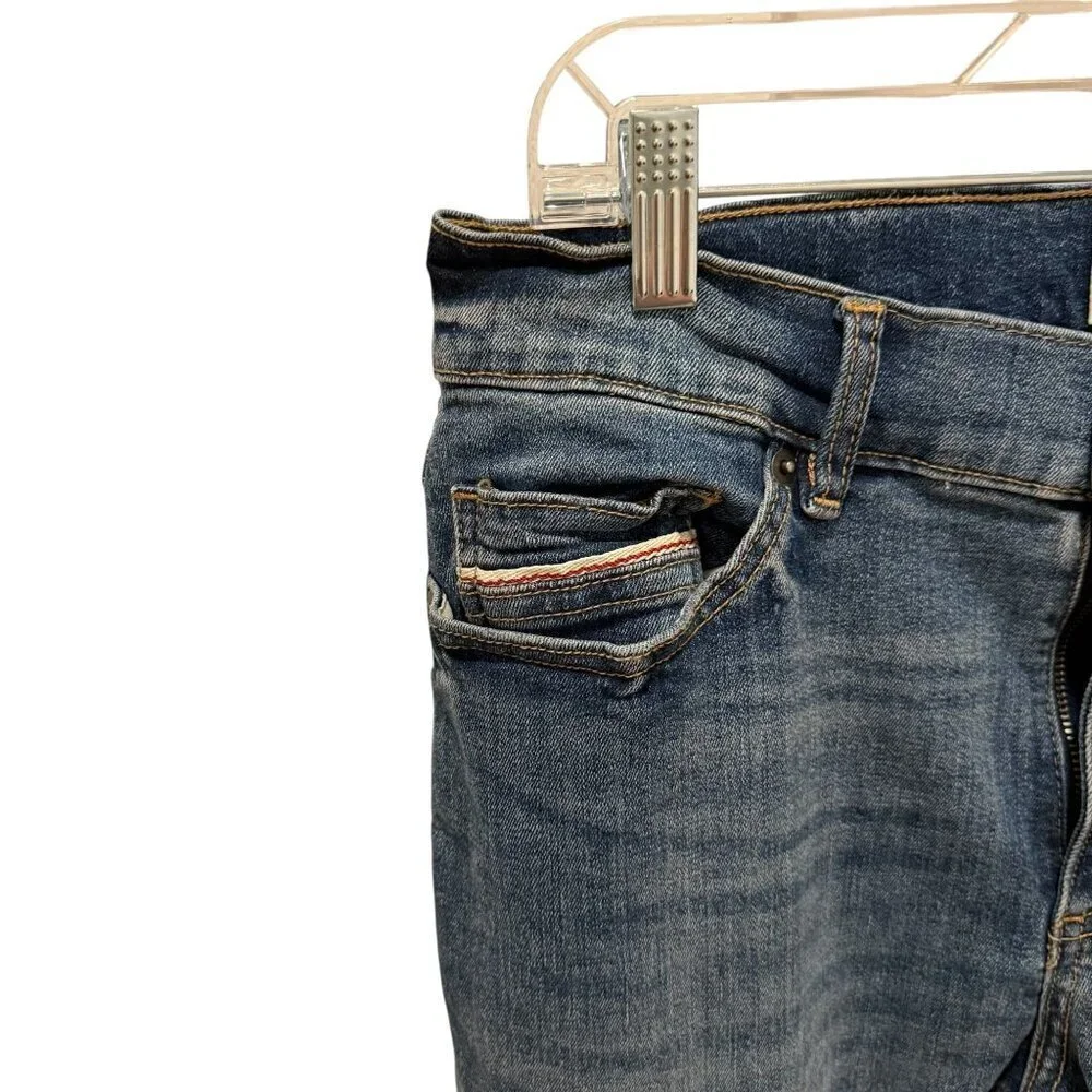 Sun + Stone Mens Distressed Slim-Fit Jeans Medium Wash Blue 32W